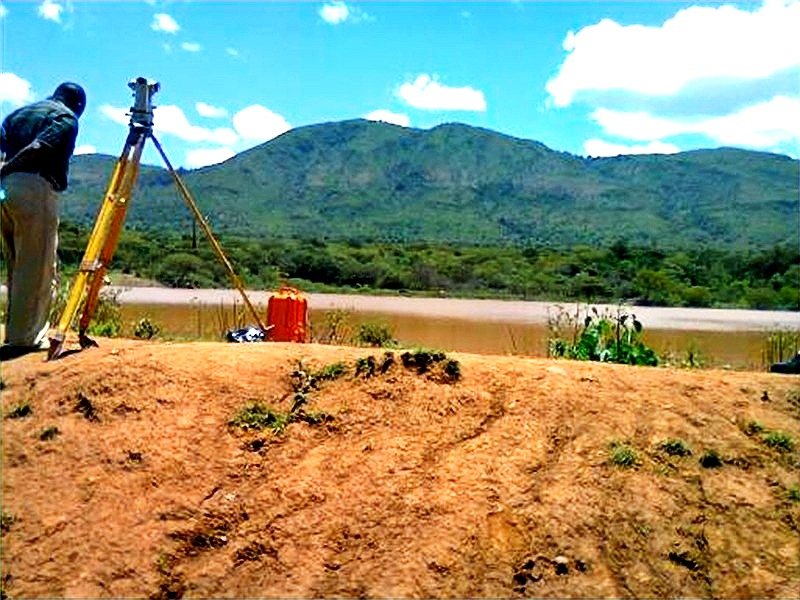 Survey team at the proposed small dam site in Baringo County